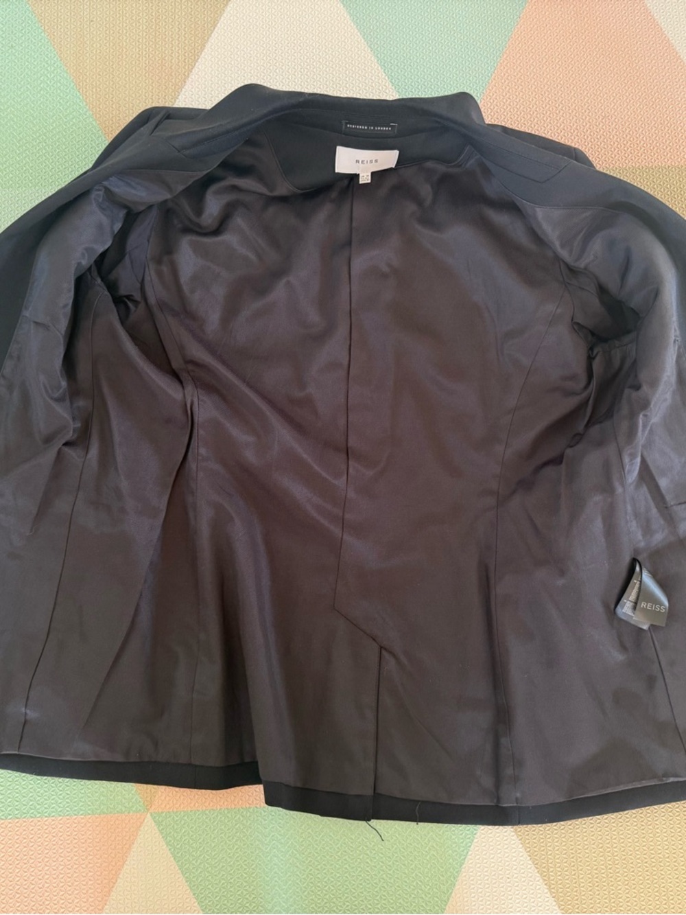 Reiss Harper Black Single-Button Tailored Women's Wool Blend Blazer Size 10 - Picture 9 of 12